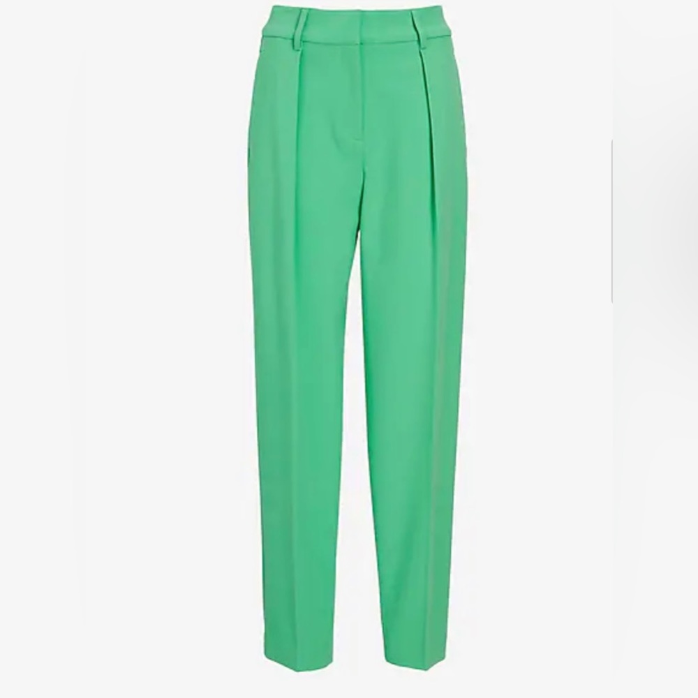 {Express} Bright Green High-Waisted Pants